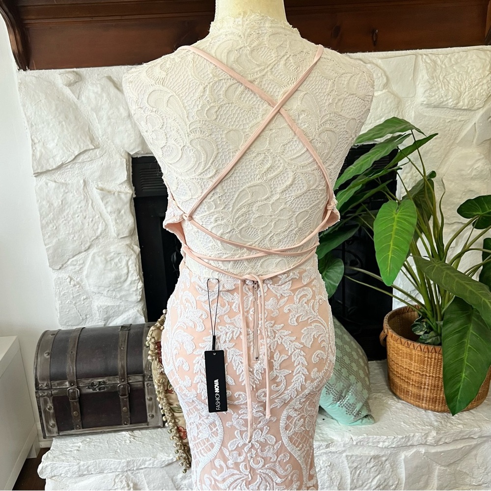 Fashion Nova Sequined Evening Gown Prom Dress Size Small NWT - Picture 5 of 11